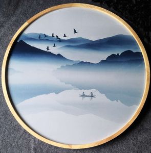 乔其纱屏风画订制