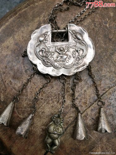 刘海戏金蟾大个银锁_银锁/银项链_鑫源堂【7788