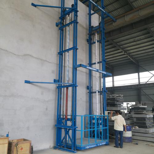 壁挂导轨链条式升降机 厂房载货梯 固定液压升降设备导轨升降机