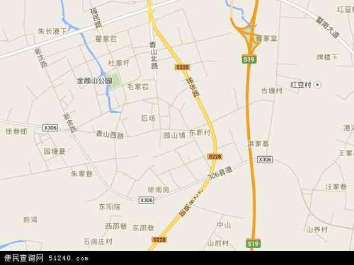 中国江苏省无锡市江阴市顾山镇地图(卫星地图)