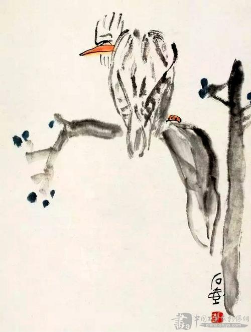 前期作品以花鸟为多,山水较少,人物极少.