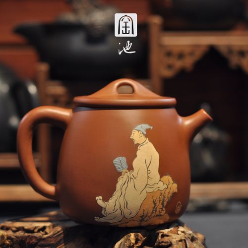 窑池多道彩填 云南建水紫陶 紫陶茶壶 紫陶精品 纯手工建水紫陶壶_7折