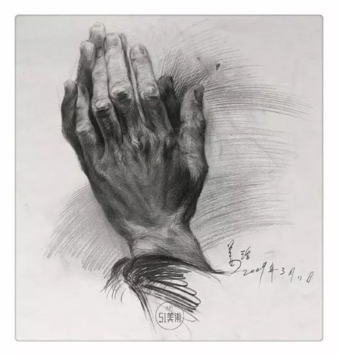 素描手势的细致刻画70张