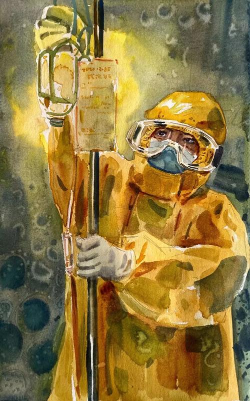 熊伟 / 明灯礼赞 / 水彩画