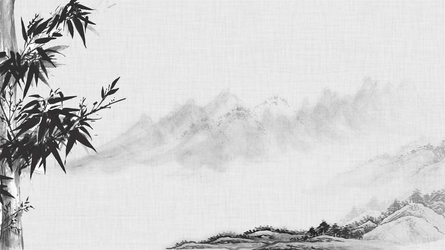 高清古风淡雅ppt背景图