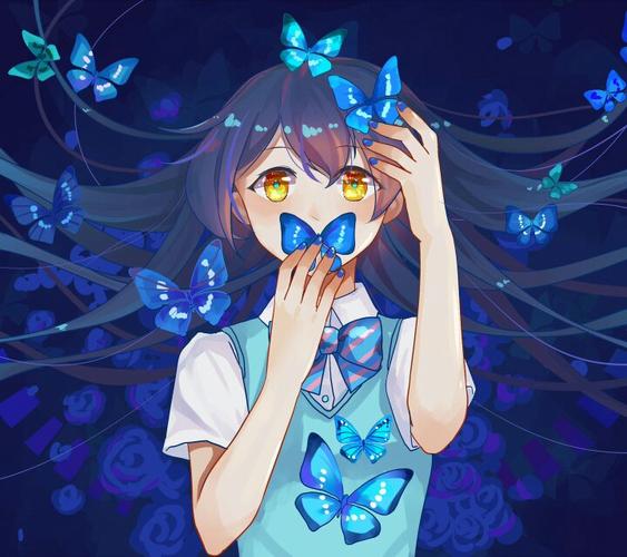 求蝴蝶和少女的图片