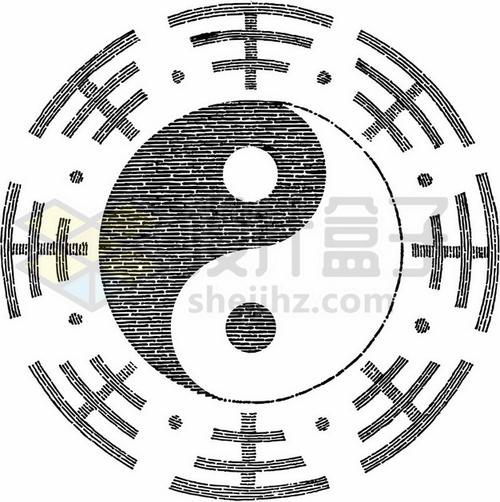 黑色线条道教太极图155201矢量图片免抠素材