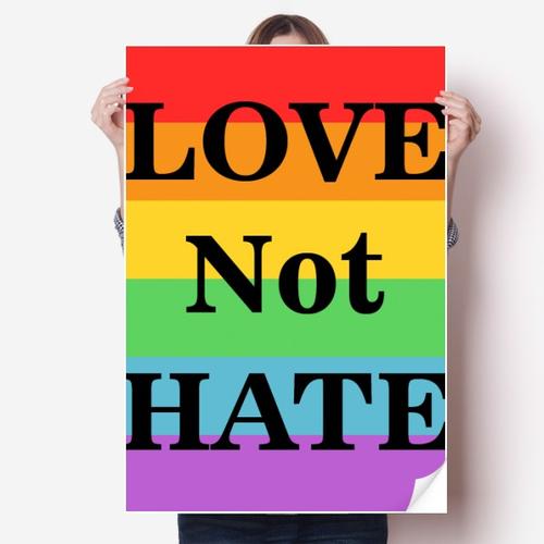 跨性别双性恋因为爱不是恨海报贴纸80x55cm墙贴纸卧室家居装饰