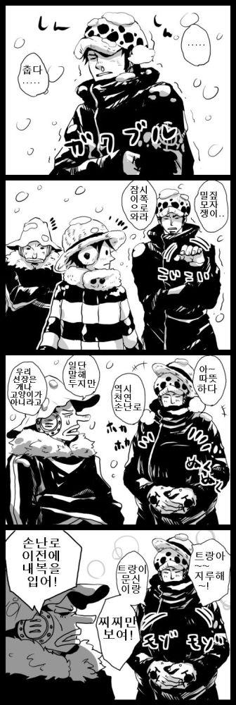 本期彩蛋:天气太冷了~来猜猜我们的罗把路飞藏到哪里?