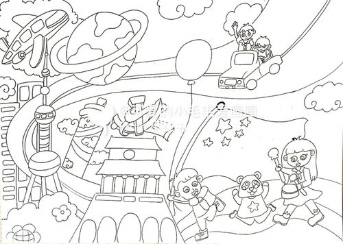 名族团结画,党画,天安门简笔画,100周年_民族_简笔画