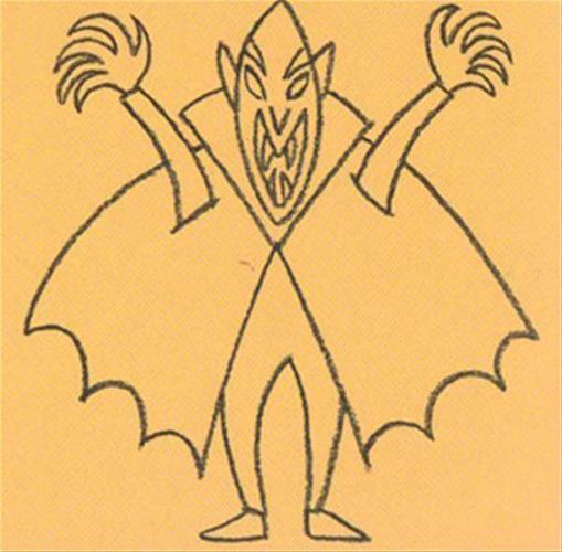 儿童简笔画图片教程 吸血鬼的画法详细步骤图解