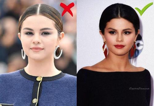 除了款式,耳环大小对脸型也有很大的影响.