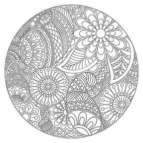 手绘减压涂色书花纹图案