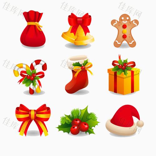 圣诞元素,圣诞装饰,圣诞袜,圣诞帽,圣诞糖果,圣诞礼物相关素材感兴趣