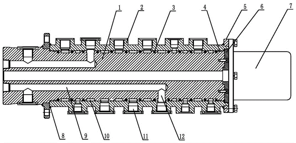 一种激光整平机用12通道中央回转接头的制作方法