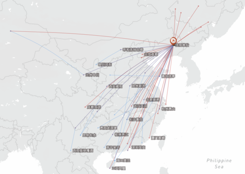 成都双流机场南航航线参考图
