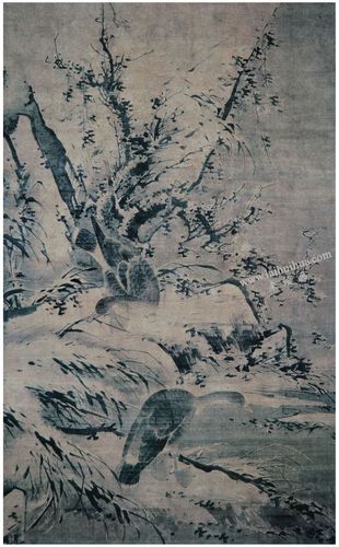 林良《雪景芦雁图》轴