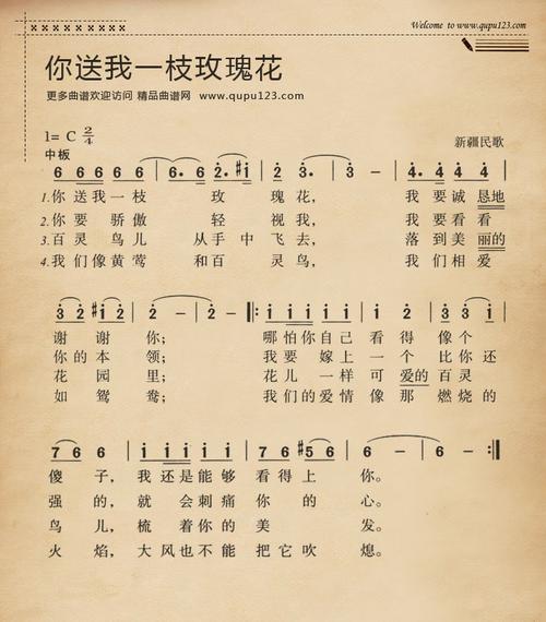 能把琵琶《送我一支玫瑰花》简谱发到我邮箱吗?