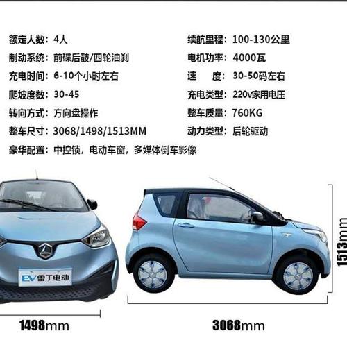 新能源雷丁电动汽车 成人车 油电两用观光车 家用电瓶车轿车