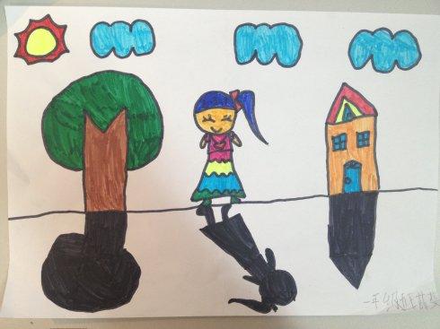优秀美术作业展示 《影子的游戏》_泉新小学一年级六