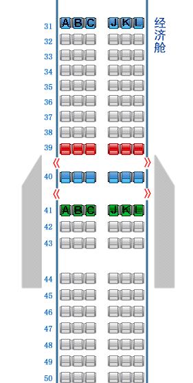 20 上海航空fm9461(737中型机)经济舱31排到50排,我想避开机翼的座位
