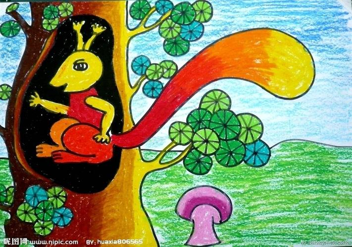 树洞中的小松鼠图片