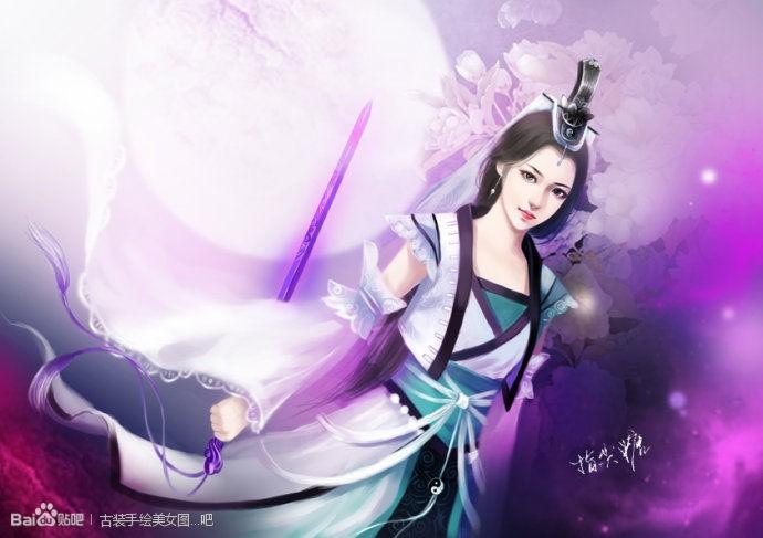 求至少3张古风女子拿剑的图片,图片要清晰,不要太花,画面上的女子最好