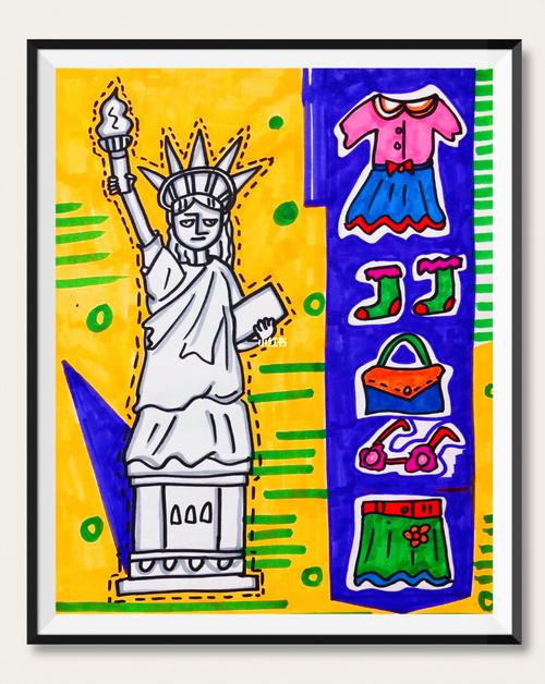 创意儿童画《自由女神像》_自由女神像_简笔画_简笔画