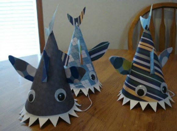 儿童鲨鱼帽手工制作