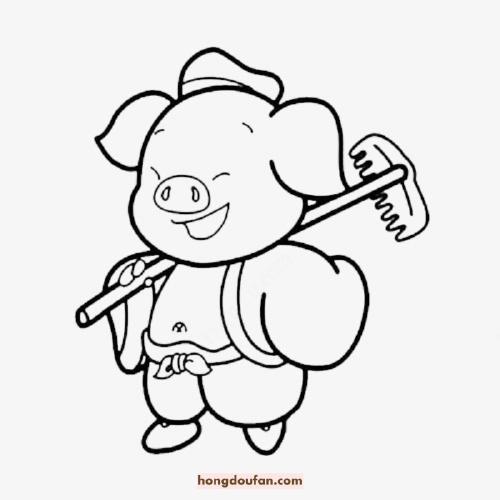 拿着钉耙的猪八戒要如何画猪八戒简笔画大全