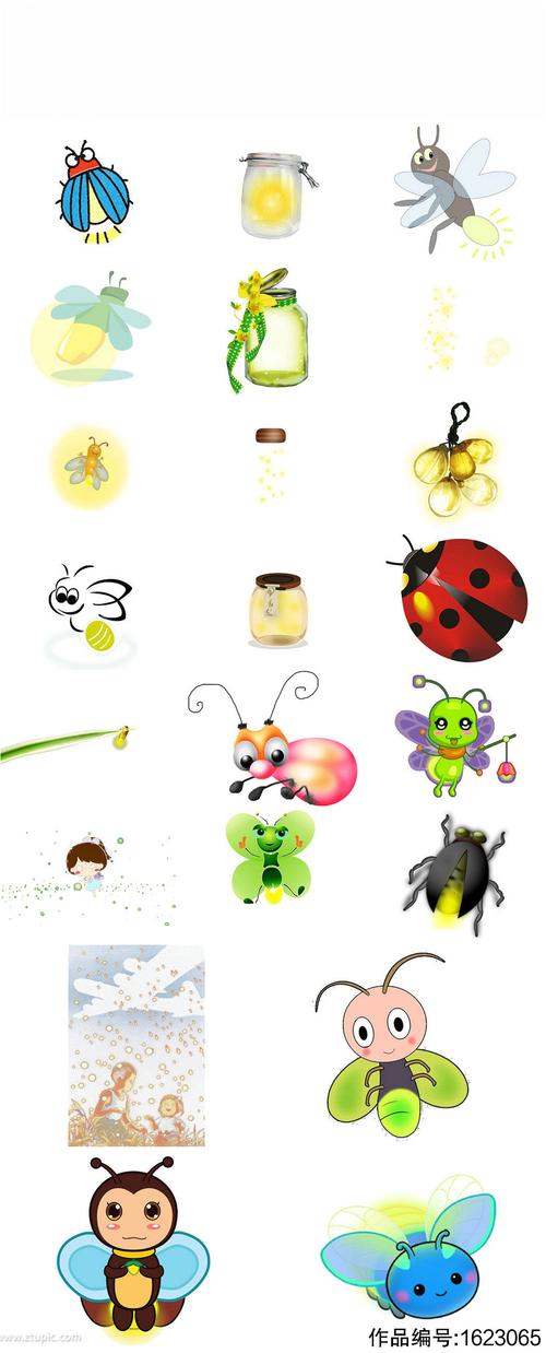 卡通萤火虫形象设计素材