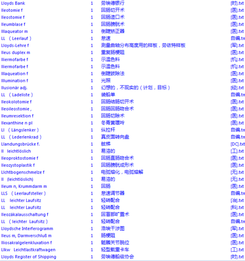 用xbench正则表达式搜索 翻译数据库 其它单词      ^l