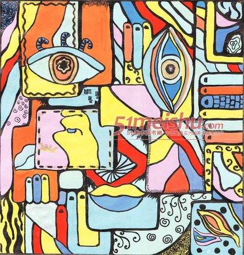 色彩装饰画学生作品欣赏01