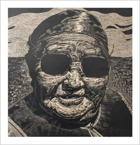 《流年》 水印木刻 60cmx45cm