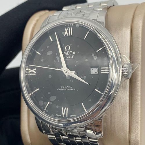 欧米茄碟飞系列黑盘钢带机械表