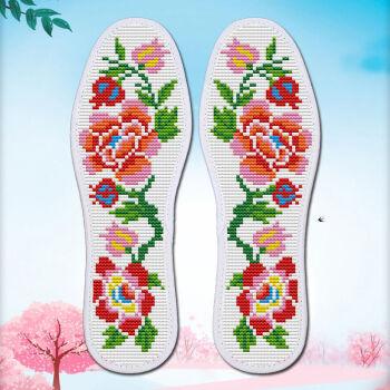 刺绣手工十字绣2020新款绣鞋垫自己绣女男通用绣花半成品针线牡丹花39