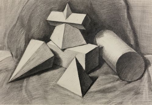 素描#     几何形体组合(5个)