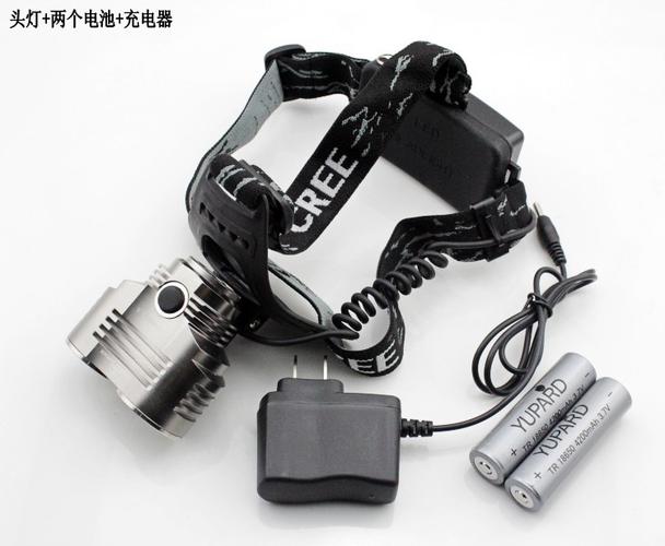 新款2颗xm-l2强光充电头灯钓鱼灯矿灯led户外用品18650超t6骑行