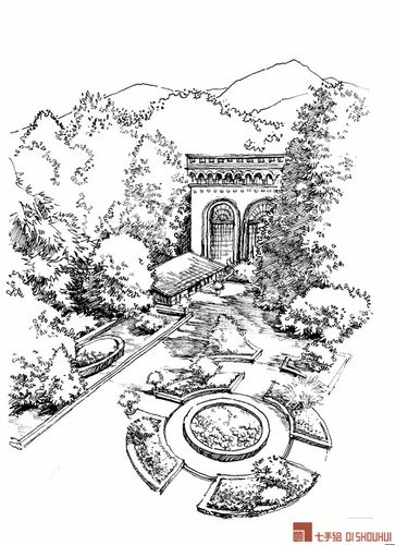 b站最全景观城市素描手绘线稿