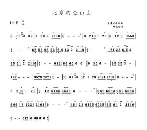 《北京的金山上》乡音老师改编 胡晓老师示范 - 【【葫芦丝曲谱●下载