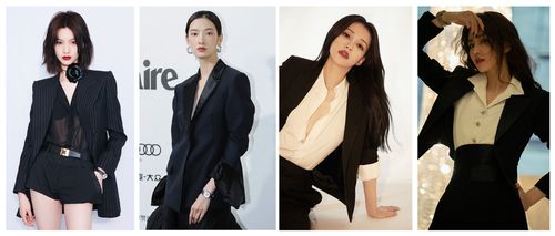 《嘉人》搞了个活动叫做"女性之夜",要求女明星一律以 黑白西装的造型