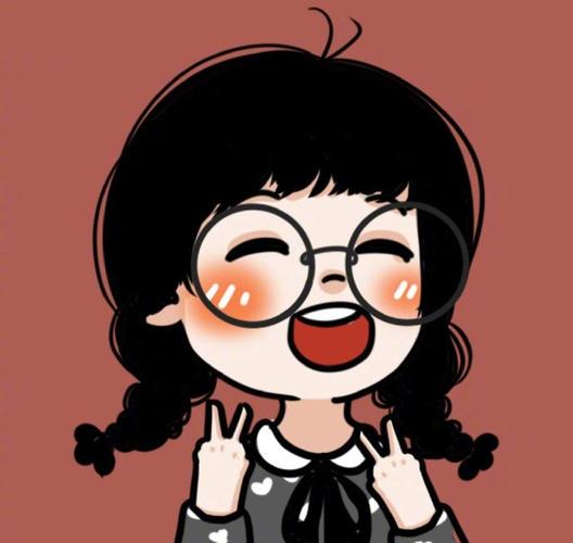 戴眼镜的新年女生头像,超卡哇伊的