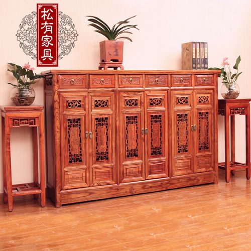 中式南榆木实木 明清仿古鞋柜_实木鞋柜特价 原木
