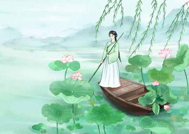 王昌龄的《采莲曲》,自然清新,如一幅清新的画作,读完之后,脑中就有了