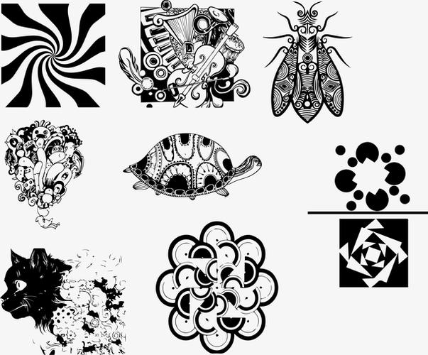 点线面黑白矢量图