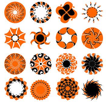 圆形构成图案素材