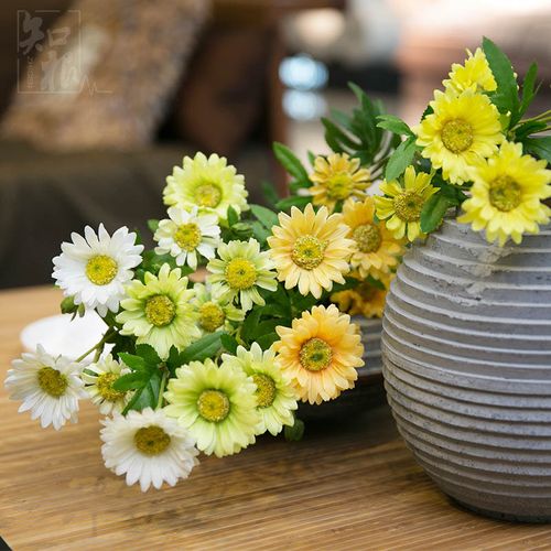 家居饰品 高档仿真花洋甘菊 假花绢花田园 客厅餐桌装饰 摆放花卉