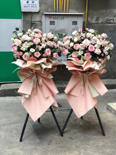 韩式清新文艺开业花篮一对