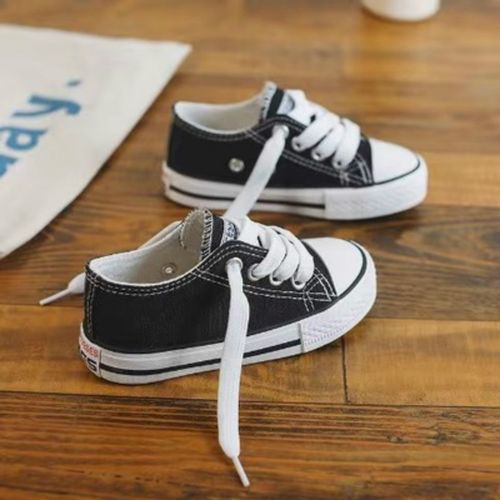 儿童童时尚百搭童鞋帆布布鞋绑带鞋带板鞋框楲男帆布鞋
