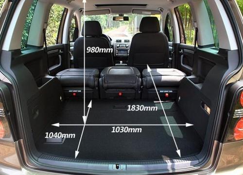 大众途安后备箱尺寸图新途安后备箱容积多大